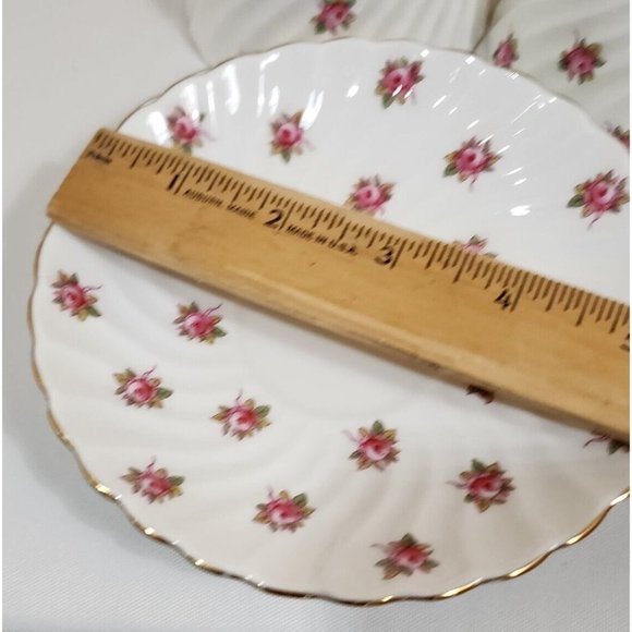 John Aynsley Hathaway Cup & Saucer bone china roses swirled edge England 2 sets - Picture 10 of 11